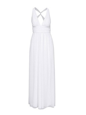 Zurück Maxikleid Chiffon Kreuz V-Ausschnitt Club Kleider - Bild 4