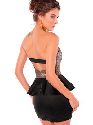 Ausschnitt Damen Bodycon Elegant Schatz Baumwolle Club Kleider - Bild 2