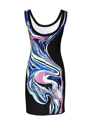 Farbe Bodycon Kleid Drucken Club Kleider - Bild 4