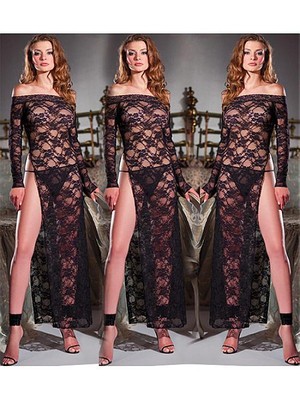 Sexy Lange Spitze Eine Schulter Heiß Hülsen Babydoll - Bild 2