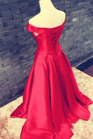 Satin Kurze Ärmeln Elegantes Bodenlanges Abendkleid mit Gürtel - Bild 2