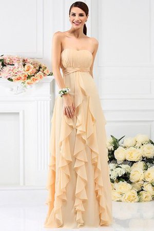 Trägerlos a linie Chiffon Prinzessin Sittsames Brautjungfernkleid - Bild 12