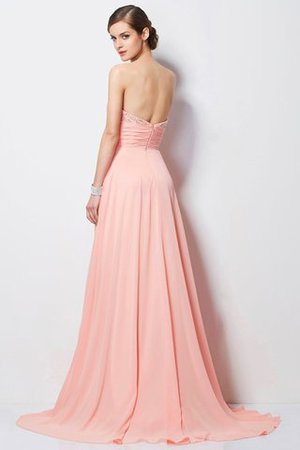 A-Linie Herz-Ausschnitt Chiffon Perlenbesetztes Abendkleid mit Sweep Zug - Bild 2