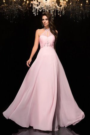 A-Linie Chiffon Ärmelloses Neckholder Ballkleid mit Reißverschluss - Bild 1