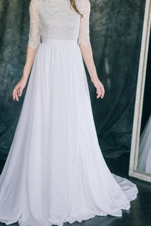 Chiffon Reißverschluss Ärmellos Bodenlanges Brautkleid aus Spitze - Bild 1