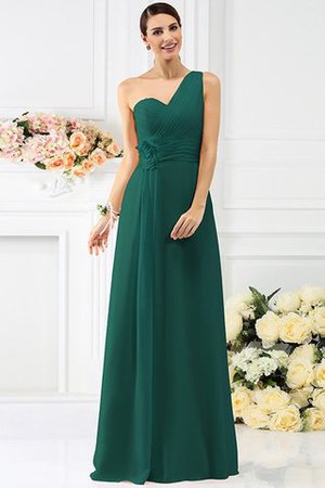 A-Linie One Schulter Chiffon Anständiges Brautjungfernkleid mit Reißverschluss - Bild 9