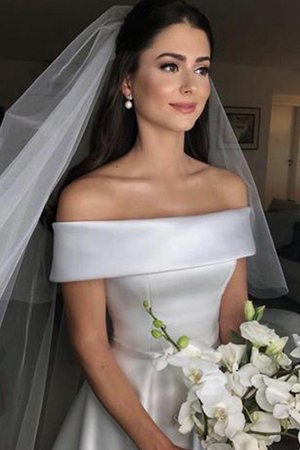 Prinzessin A-Line Single Ärmelloses Schulterfreier Ausschnitt Brautkleid aus Satin