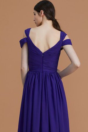 Chiffon a linie Normale Taille Bodenlanges Brautjungfernkleid mit Reißverschluss - Bild 9