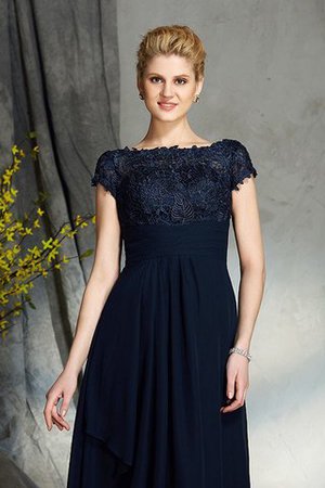 Bateau Kurze Ärmeln Normale Taille Chiffon Bodenlanges Brautmutterkleid - Bild 7