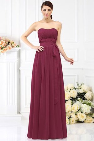 Prinzessin Chiffon A-Line Trägerloser Ausschnitt Brautjungfernkleid mit Gürtel - Bild 5