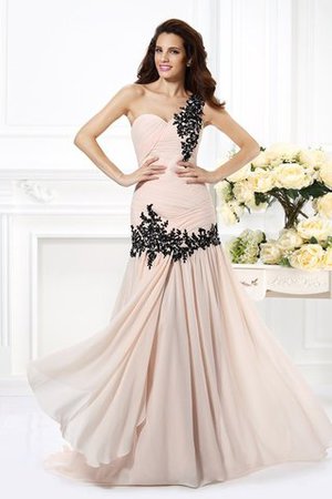 Chiffon Normale Taille Bodenlanges Ballkleid mit Applike mit Perlen