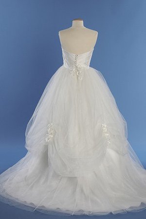 Zeitloses Outdoor Perlenbesetztes Formelles Brautkleid mit Rücken Schnürung - Bild 2