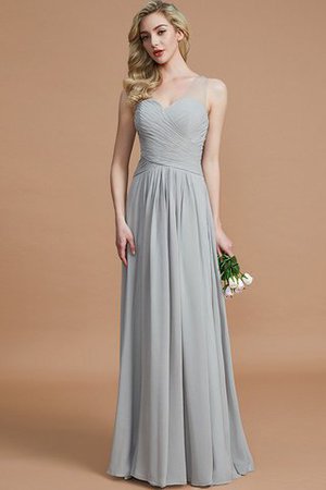 Prinzessin A-Line Ärmelloses Natürliche Taile Bodenlanges Brautjungfernkleid - Bild 1