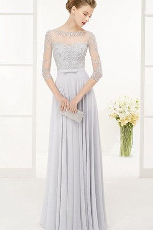 Plissiertes Chiffon Bescheidenes Ballkleid mit Schleife mit Gürtel