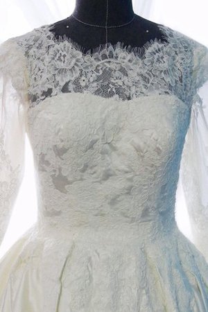 Spitze A-Line Satin Lange Ärmeln Brautkleid mit Rüschen - Bild 2