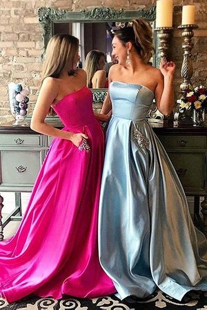 Engelwurz Prinzessin A Linie Normale Taille Satin Ballkleid mit Perlen ohne Ärmeln - Bild 4