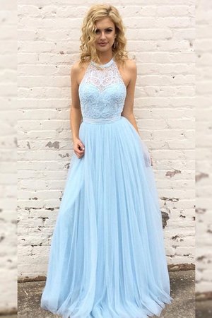 Nackenband A-Line Ärmellos Prinzessin Normale Taille Tüll Handgemacht Abendkleid - Bild 1