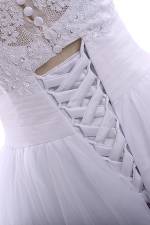 Empire Taille Halle Ausgefallenes Bodenlanges Festliches Brautkleid mit Perlengürtel - Bild 7