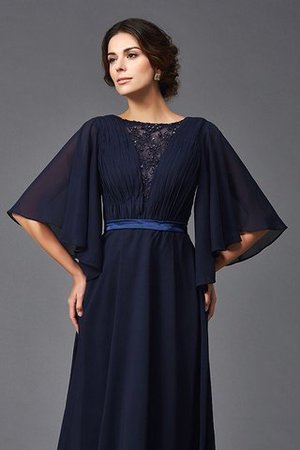 Natürliche Taile Halbe Ärmeln A-Linie Prinzessin Brautmutterkleid aus Chiffon - Bild 6