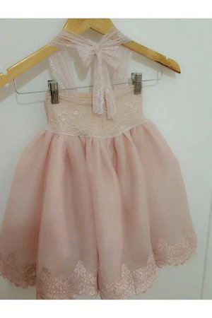 Organza Plissiertes Knöchellanges Blumenmädchenkleid mit Bordüre mit Rüschen - Bild 2