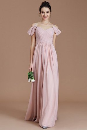 Normale Taille Reißverschluss Prinzessin Gerüschtes Brautjungfernkleid aus Chiffon - Bild 27