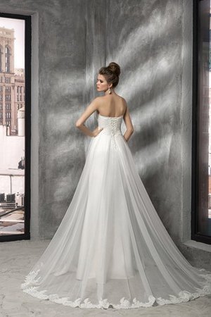 A linie Plissiertes Empire Taille Brautkleid aus Tüll mit Applike - Bild 2