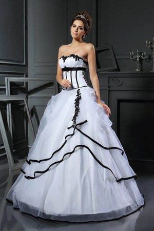 Duchesse-Linie Ärmelloses Normale Taille Bodenlanges Sittsames Brautkleid - Bild 1