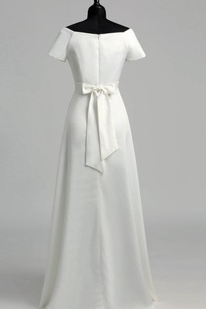 Klassisches Perlenbesetztes Kurze Ärmeln Modern Brautkleid mit Rüschen - Bild 2