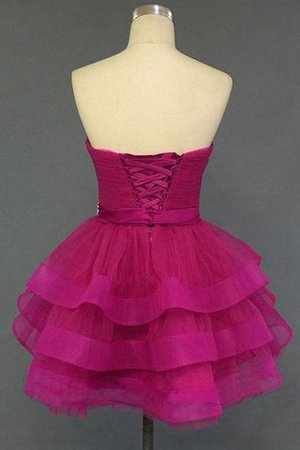 A-Linie Organza Herz-Ausschnitt Geschichtes Attraktives Abiballkleid - Bild 2