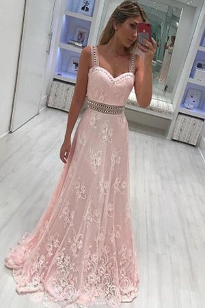 Herz-Ausschnitt Prinzessin A-Linie Fabelhaft Satin Ärmelloses Abendkleid mit Applike