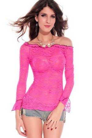 Off-the-Schulter Damen Spitze Polyester Heiß Oben Club Kleider