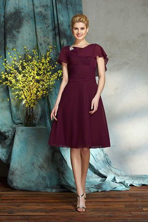 Reißverschluss Chiffon Prinzessin Normale Taille Halbe Ärmeln Brautmutterkleid - Bild 4