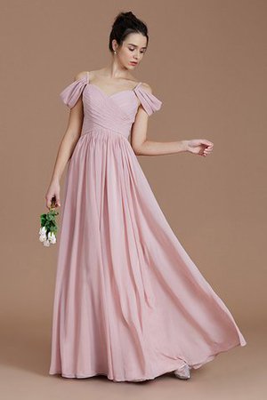 Normale Taille Reißverschluss Prinzessin Gerüschtes Brautjungfernkleid aus Chiffon - Bild 4