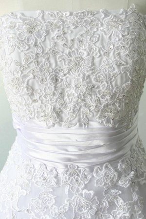 A linie Paillettenbesetztes Satin Wadenlanges Brautkleid mit Reißverschluss - Bild 2