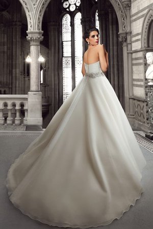 Trägerlos Herz-Ausschnitt Natürliche Taile Organza Sexy Brautkleid - Bild 2