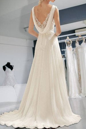 Süß Empire Taille V-Ausschnitt Bodenlanges Brautkleid mit hoher Tailler mit Bordüre - Bild 2