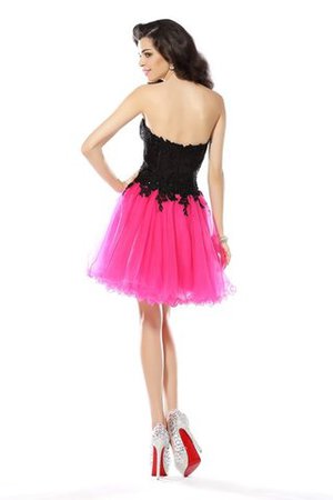 Herz-Ausschnitt A Linie Prinzessin Mini Cocktailkleid mit Natürlicher Taille - Bild 2