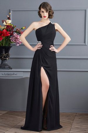 Chiffon Rückenfreies Ärmelloses Ballkleid mit Natürlicher Taille mit Perlen - Bild 1