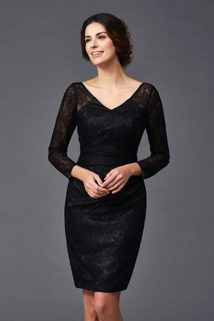 Enges Langärmeliges Elastischer gewebter Satin Mini Knielanges Brautmutterkleid - Bild 1