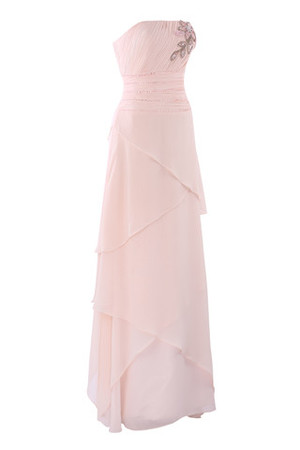A-Line Normale Taille Chiffon Knöchellanges Modern Abendkleid mit Kristall Blumenbrosche - Bild 3