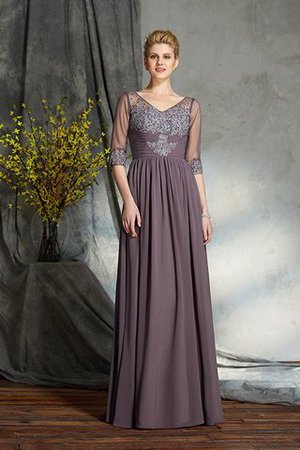 Prinzessin Reißverschluss A-Line Bodenlanges Brautmutterkleid aus Chiffon - Bild 3