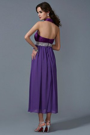 Chiffon Prinzessin A-Line Knöchellanges Brautjungfernkleid mit Perlen - Bild 2