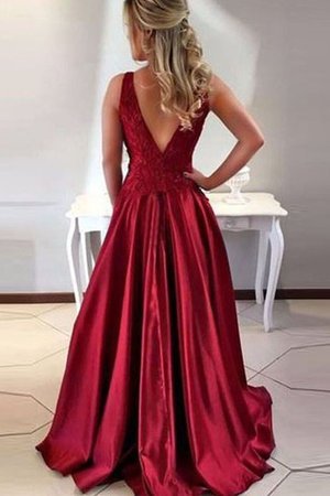 Prinzessin A-Line Single Gerüschtes Normale Taille Abendkleid mit Schaufel Ausschnitt - Bild 2