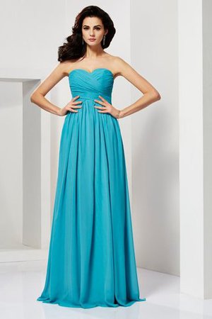 Reißverschluss Chiffon Herz-Ausschnitt Drapiertes Bodenlanges Abendkleid - Bild 1