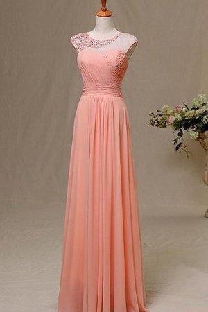 Plissiertes Schlüsselloch Rücken Kurze Ärmeln Chiffon Romantisches Ballkleid