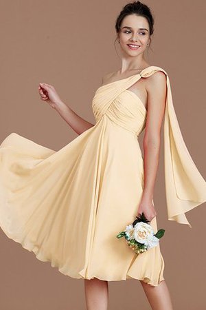 Prinzessin Gerüschtes A-Line Ärmelloses Ein Schulter Brautjungfernkleid - Bild 10