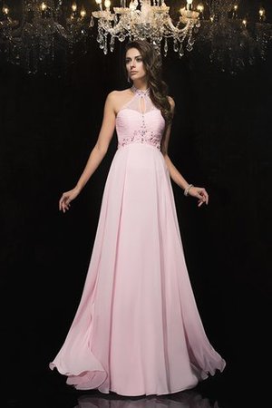 A-Linie Chiffon Ärmelloses Neckholder Ballkleid mit Reißverschluss - Bild 5