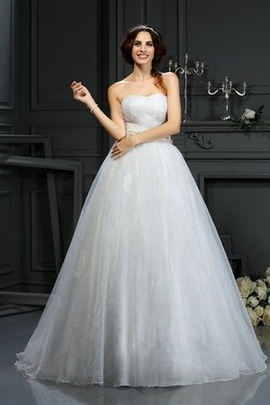 Organza Gericht Schleppe Prinzessin Reißverschluss Brautkleid mit Applike