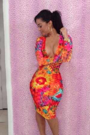 Mantel Nacht Party Kleid Mini Stil Polyester Sexy Mehrfarbig Club Kleider