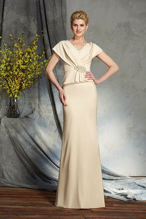 Kurze Ärmeln Normale Taille Enges Bodenlanges Anständiges Brautmutterkleid - Bild 4